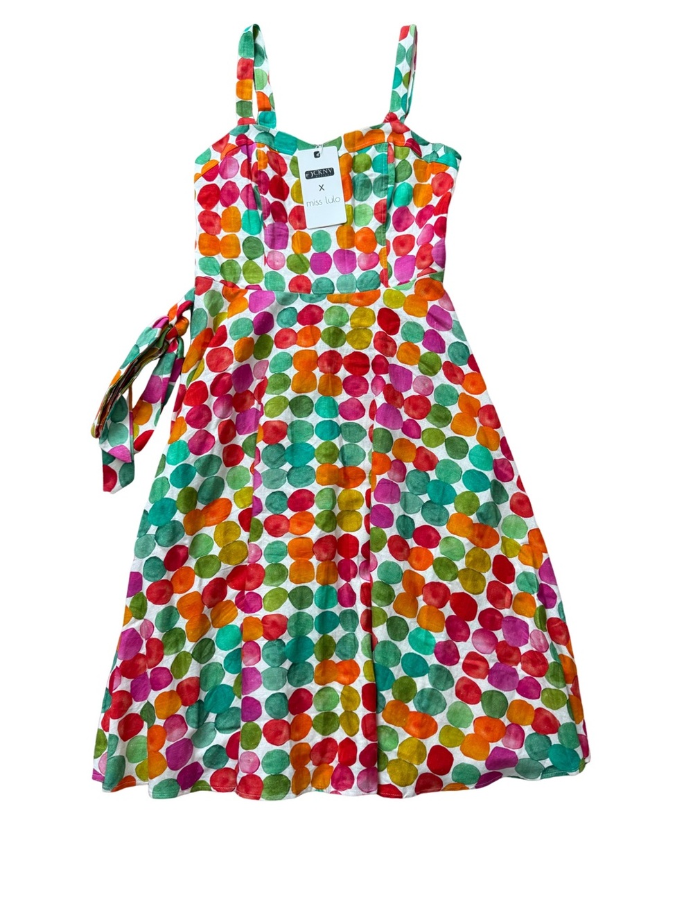 Unique Vintage Multicolor Polka Dot Sundress